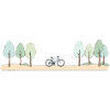 Forest Path Cycling Scene