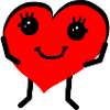 Red Heart Smile Kawaii Character Valentine