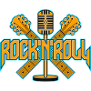 Microfono retrò Rock 'N' Roll con chitarre