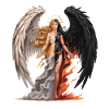 Angel And Demon Woman Light And Dark Wings