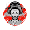 Japanese Geisha Oni Mask Demonic Yokai