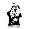 Black and white silhouette of despair