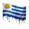 Uruguay Tropfenkunst Flagge