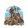 Bergsteiger gegen Abstieg Bier Danach