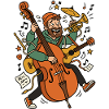 Jazz hero: Musician with bass