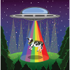 Party Cow With UFOs