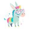 Donkey Rainbow Pink Glasses
