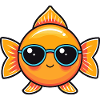 Retro Fish Blue Glasses