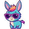 Retro bunte Eselrosa Brille