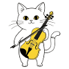 Cute Cat Playing Cello Chat