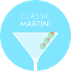 Klassischer Martini-Cocktail – Flachfarbiges Design