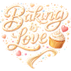 Baking is Love Backen Spruch Design 