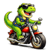 Biker-Dinosaurier 