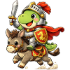Dinosaur Knight Riding Donkey