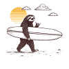 Chaka Surfer Sloth