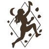 Boho Bouldering Woman: Geometric Climbing Silhouette