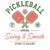 Pickleball Funny Player svingar och smashar court