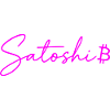 Satoshi Neon Schriftzug Bitcoin Script Pink
