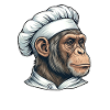 Dessin animé Chimpanzee Cook