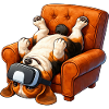 Pug VR Gamer Armchair Cartoon