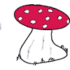 Red Toadstool Cartoon Pattern