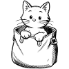 Kätzchen im Beutel Illustration
