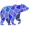 Geometric Bear in Mosaic
