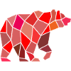 Geometric Bear in Mosaic