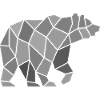 Geometric Bear from Mosaic Fragments