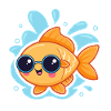 Hipster-Goldfisch mit runder Brille