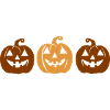 Three Pumpkin Halloween Motif