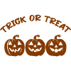 Trio Pumpkin Faces Halloween