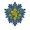Blue Yellow Floral Constellation Mandala