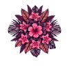 Pink flower mandala in purple