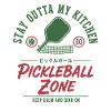Giocatore divertente di pickleball Stai fuori dalla mia zona in cucina