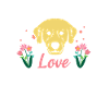 Love Golden Retrievers grafiske T-shirt
