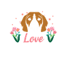 T-shirt floreale Beagle Love