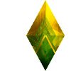 Geometric faceted diamond yellow-green