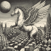 Winghorse above lunar land