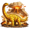 Brontosaurus volcanic eruption