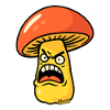 Angry Mushroom Cap Cartoon