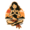 Sunset Meditation Silhouette