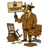 Cow in Therapy Office Humor