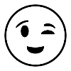 Happy face closing one eye