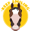 Smiling Horse Portrait in Yellow Circle