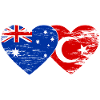 Australia Turkey Flag Heart used