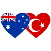 Australia Turkey Flag Heart