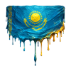 Kasachstan Flagge Tropfenkunst