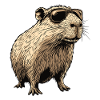 Capybara with sunglasses