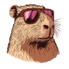Capybara with pink sunglasses